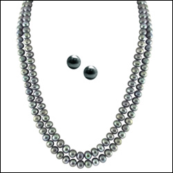 "2 string grey  pearl set - SJPJA-228-INS-001 - Click here to View more details about this Product